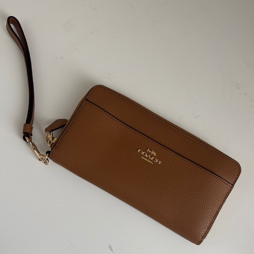 Coach Brown Leather Wristlet